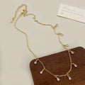 Women's zircon jewellery set showing necklace, earrings, and anklet with geometric meteor shower design