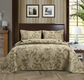 Blue American flower and bird pattern quilted cotton bedspread set measuring 230x250 cm