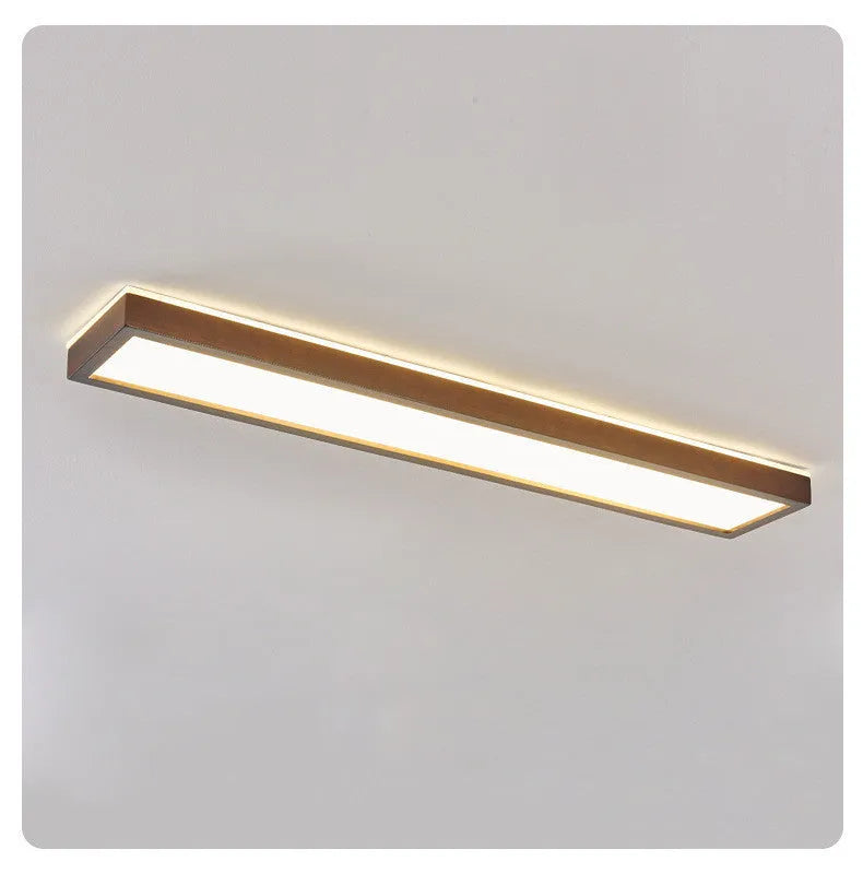 Solid wood long ceiling lamp in traditional Chinese style for balcony lighting