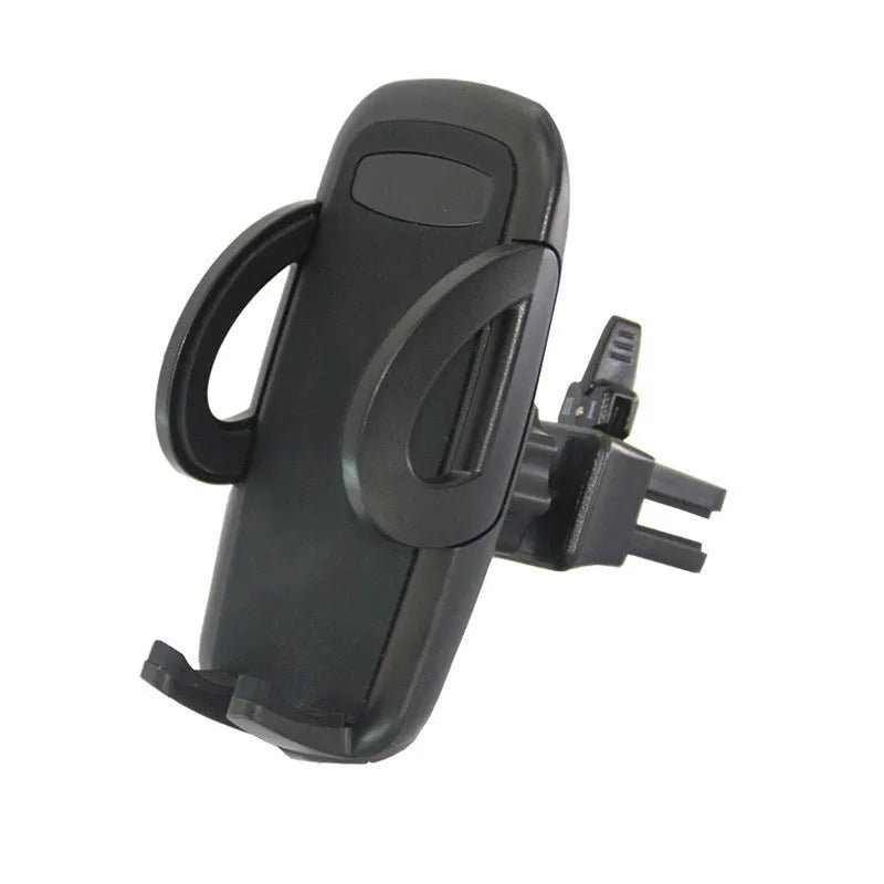 Black car air vent mobile phone holder mounted on vehicle air conditioning outlet