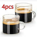 White transparent double mouth glass coffee cup minimalist design