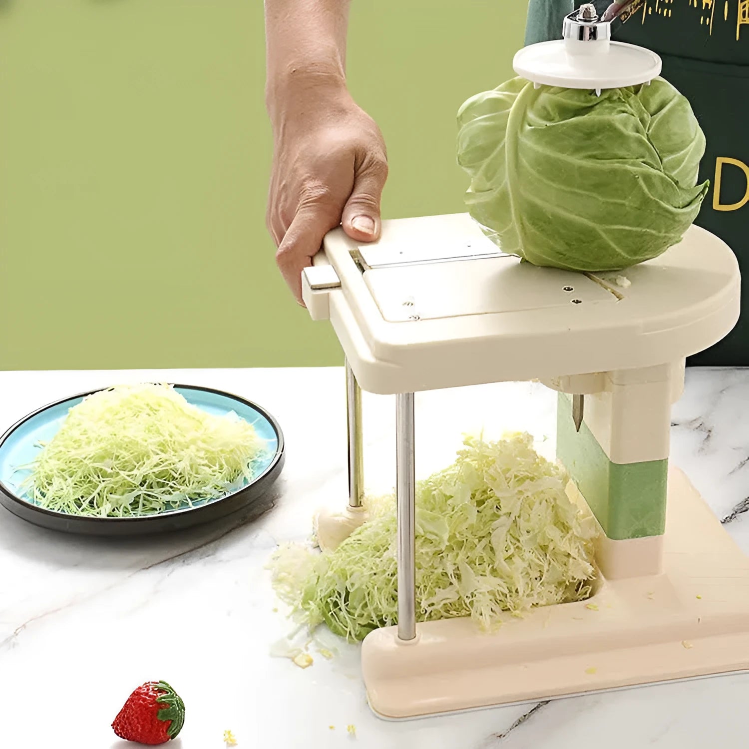 Beige vegetable slicer chopper grater with stainless steel blades for kitchen use