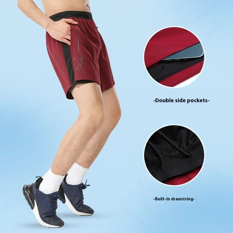 Men's solid colour polyester basketball shorts with low waist design