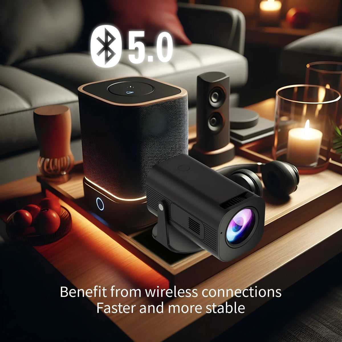 P330 portable mini projector in black or white colour with remote control and power cable