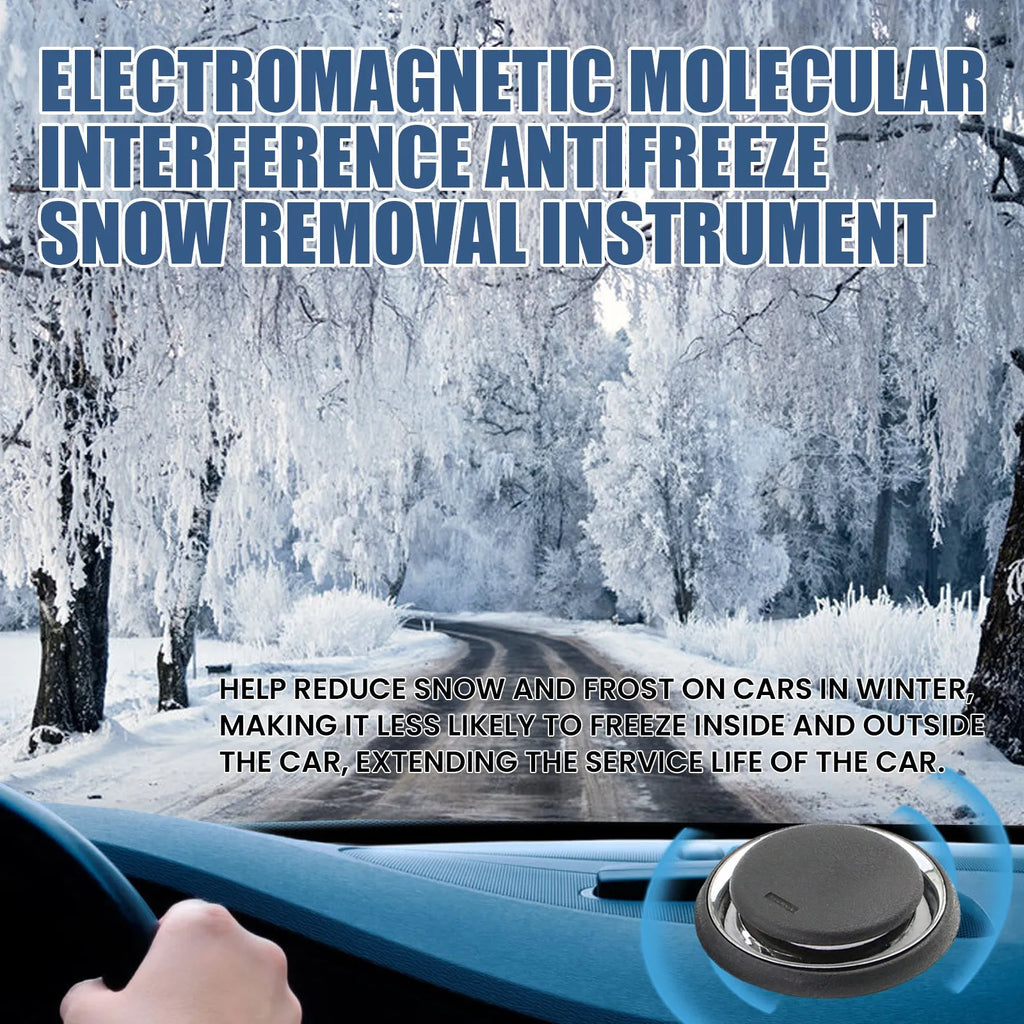 Compact black portable car de-icer snow melter tool for windscreens.