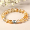 Geometric citrine crystal bracelet with 10mm stone and grinding finish