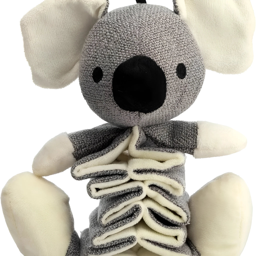 Hollypet grey koala dog toy measuring 30cm with squeaker and crinkle paper