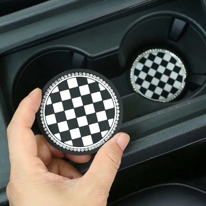 Universal car cup holder mat in PVC plastic with non-slip surface for drink protection