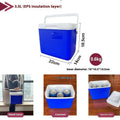 Blue aluminium foil portable insulated cooler box with multiple capacity size options