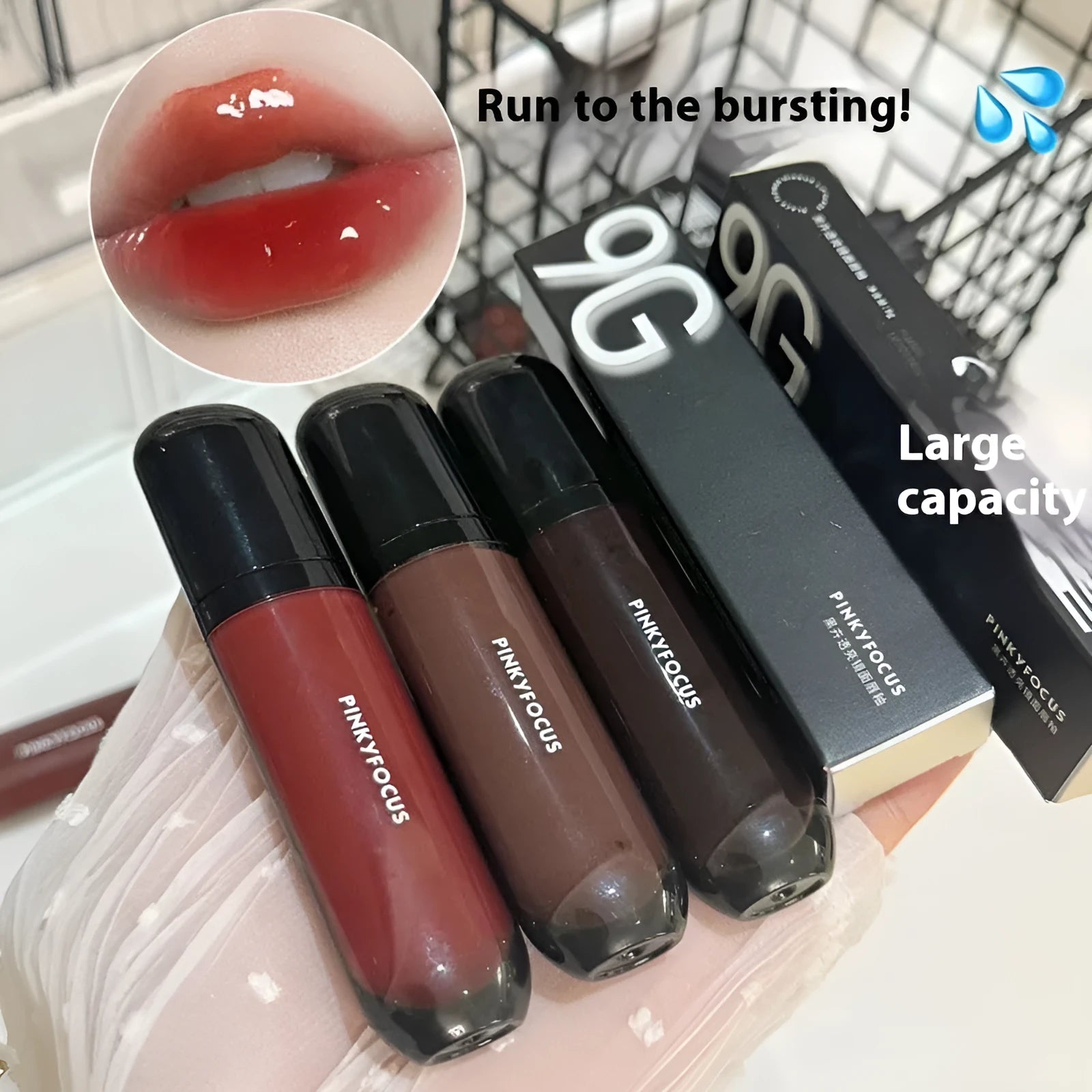 Mirror Lip Lacquer makeup lipstick in six Black Citrus colour shades.