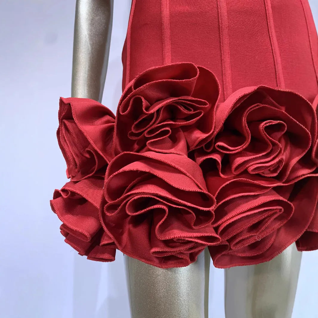 Women's polyester dress in urban style with mid waist, available in red, white, or black solid colours