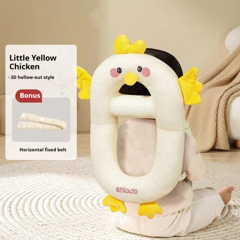 Cartoon anti-collision pillow for baby fall protection with dinosaur design and EPS particle filling
