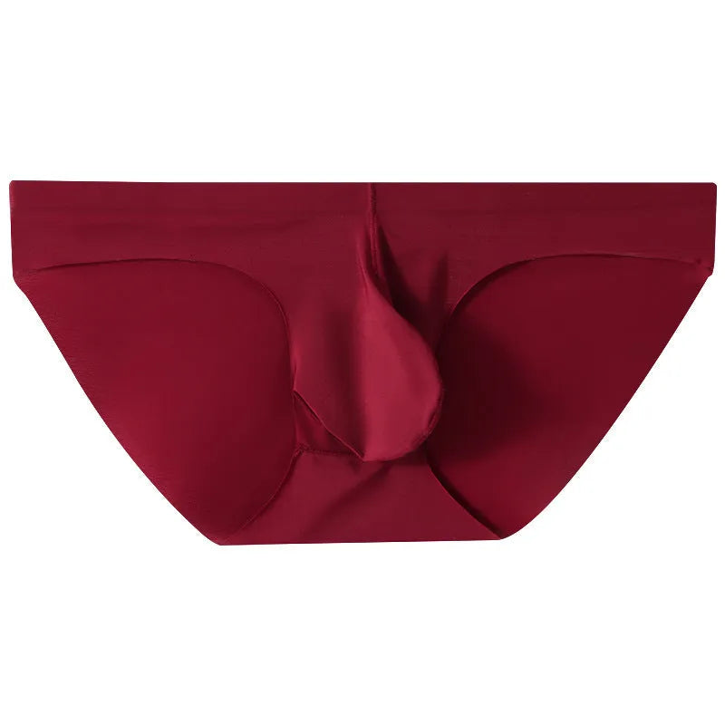 Ice silk seamless men's briefs with bullet separation pouch in multiple colours