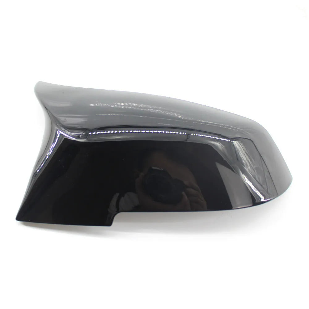 Modified horn rearview mirror shell for BMW 3 Series and 4 Series in paint bright black finish