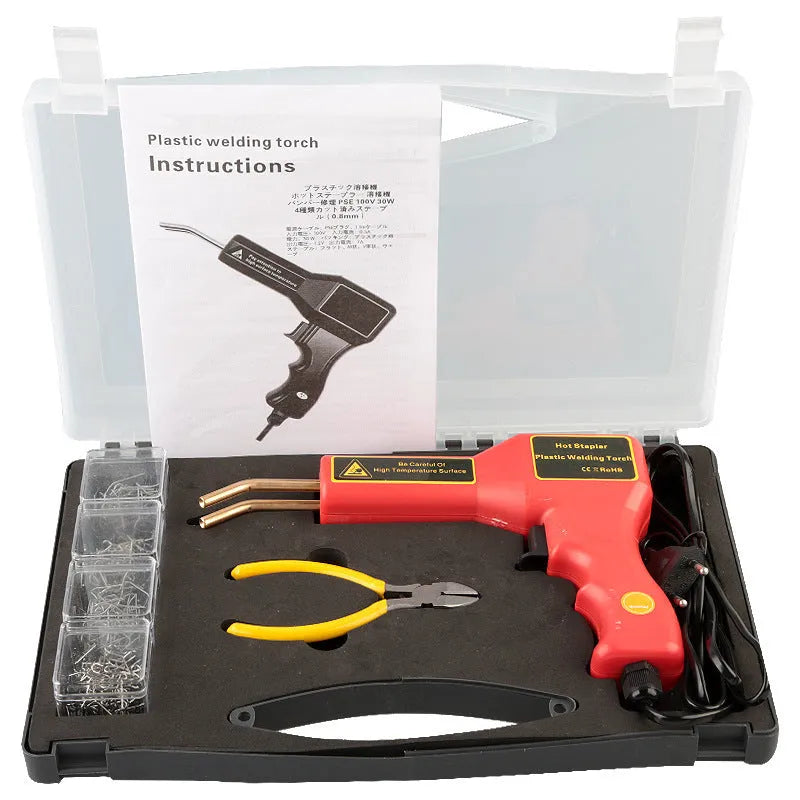 CR-307 plastic welding gun for automotive bumper repair with LED light and power cord.
