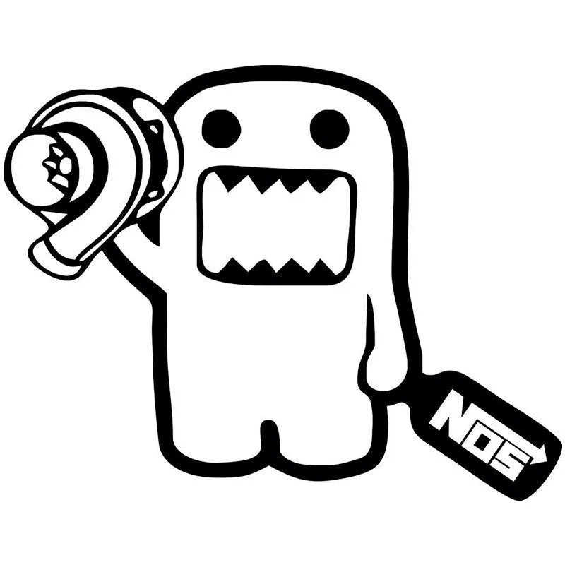 Cartoon automobile sticker PVC material 15x12cm black and white options for car decoration