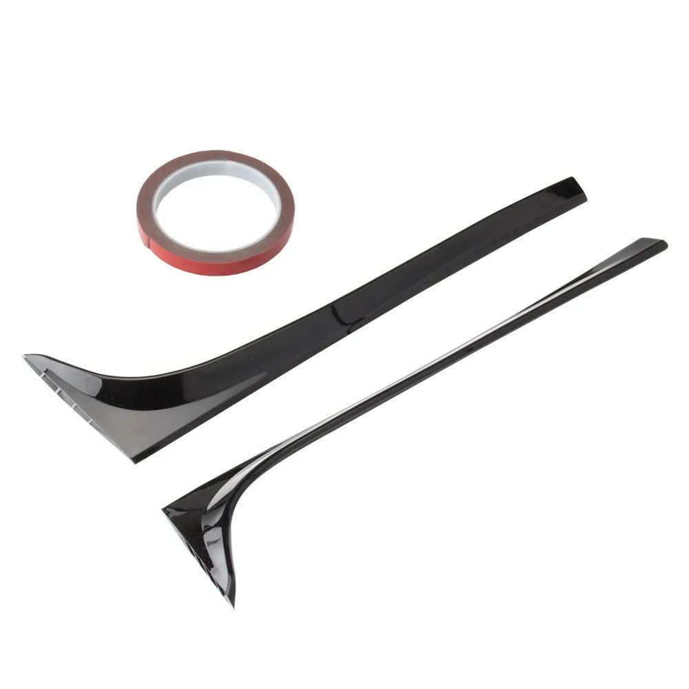 Glossy black ABS rear window spoiler wing for Volkswagen Golf 7 MK7 car, shown with adhesive tape.
