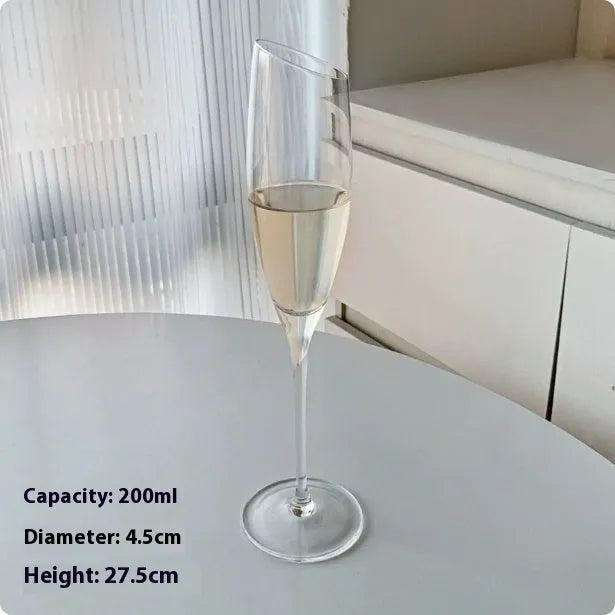 French Good-looking Goblet Champagne Glass in glass with crystal-inspired colour finish options