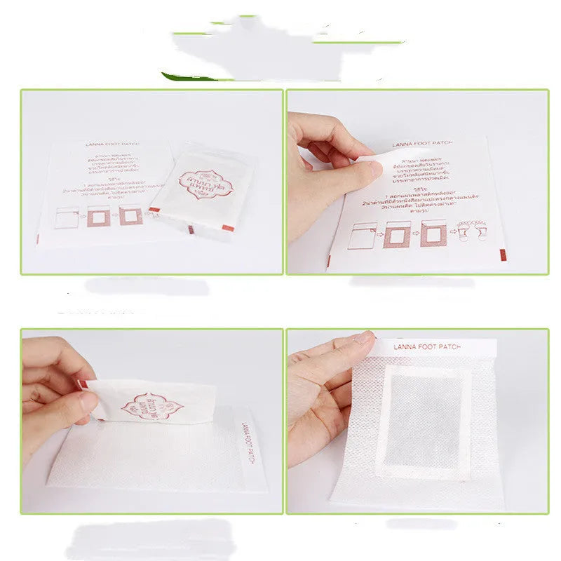 Pack of 10 relieving fatigue foot patches for nourishment and general foot care