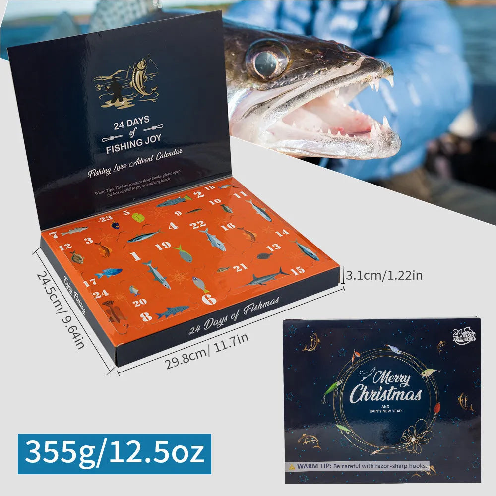 24-piece Christmas Mino Bog metal fishing blind box set with complete fishing tackle