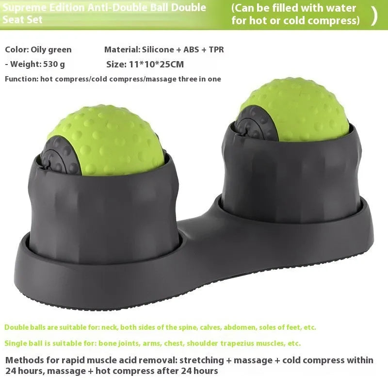 Massage ball set for cold and hot compress therapy showing multiple ball configurations
