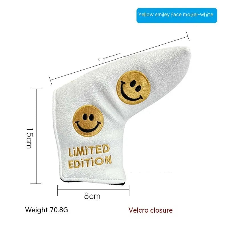 Golf straight bar putter sleeve with waterproof PU fabric and fleece lining in various designs