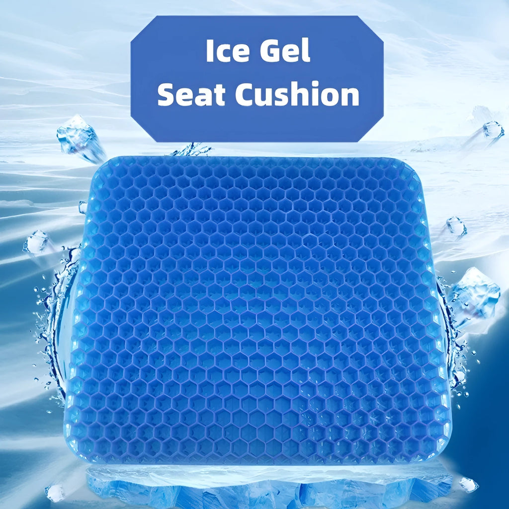 Gel seat cushion with honeycomb pattern and removable cover for pressure relief