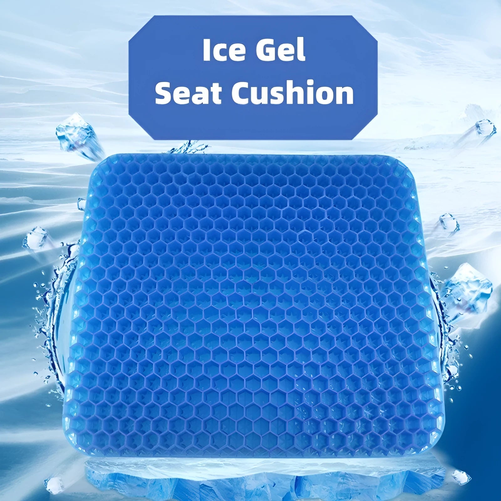 Gel seat cushion with honeycomb pattern and removable cover for pressure relief
