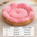 Round plush cat bed with detachable cover in yellow brown colour showing nest design