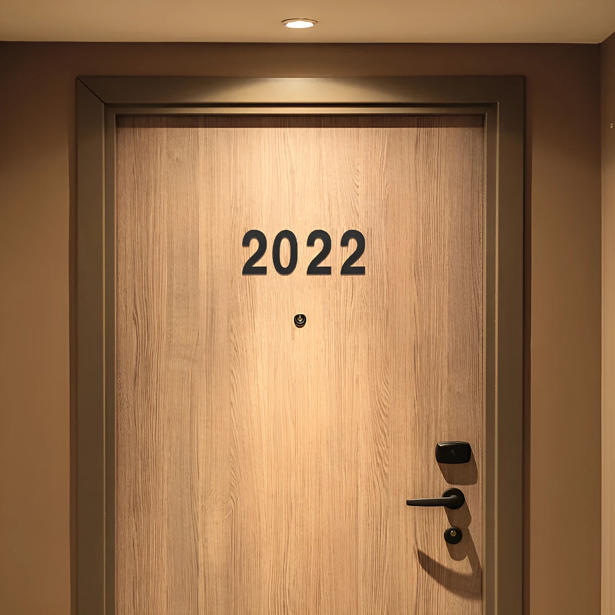 Black stainless steel self-adhesive house number sign showing the digit 7, 7.5cm tall.