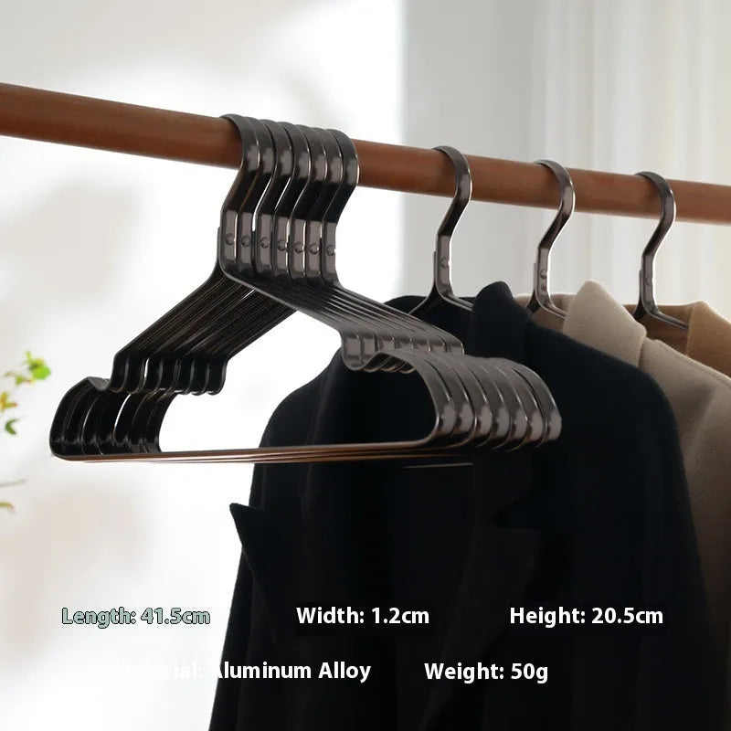 Black plastic clothes hangers with non-slip anti-rust coating for wardrobe organisation