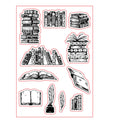 White seal pattern transparent silicone stamp with self-adhesive backing measuring 11 by 16 centimetres