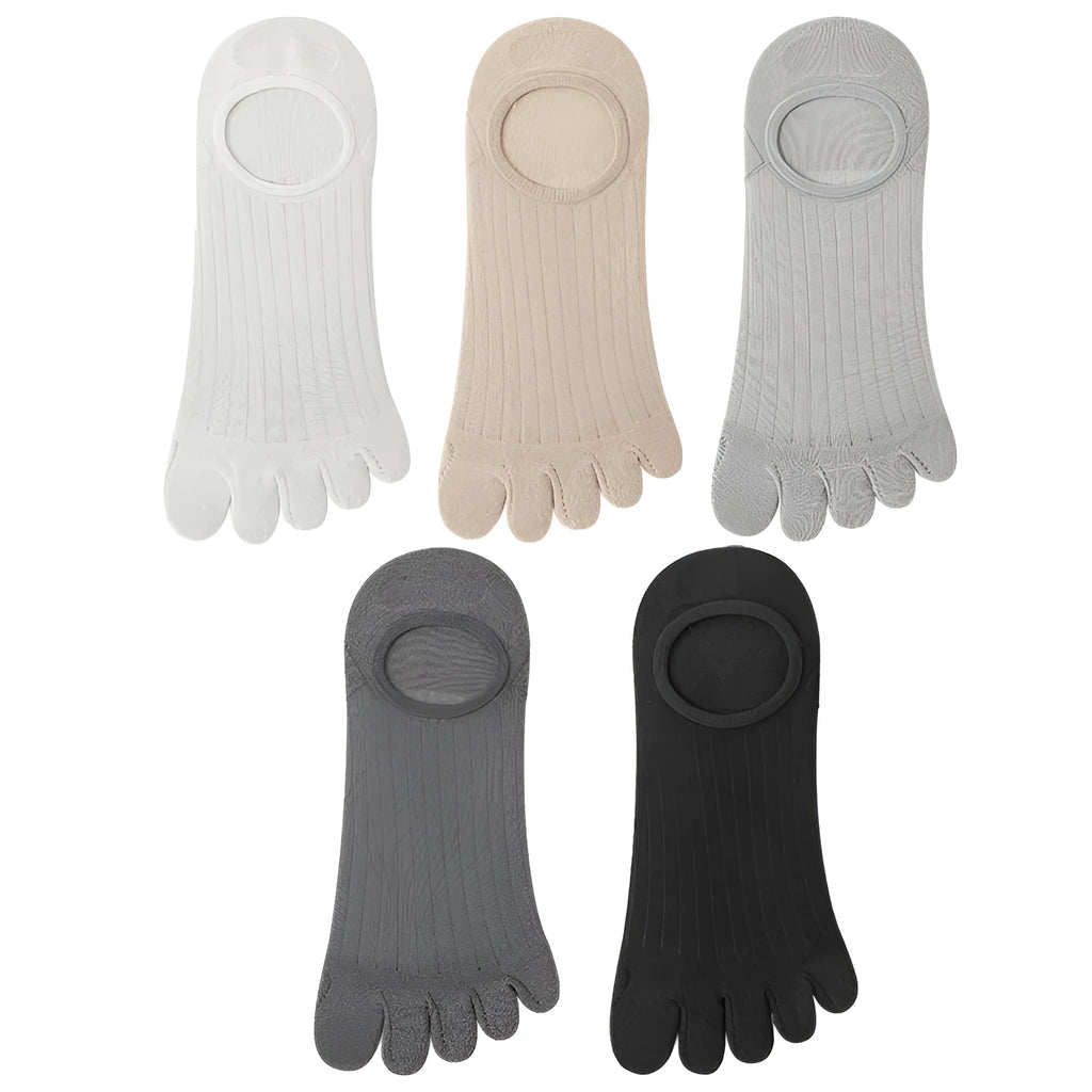 Men's five-finger invisible socks in modal fabric showing toe separation design