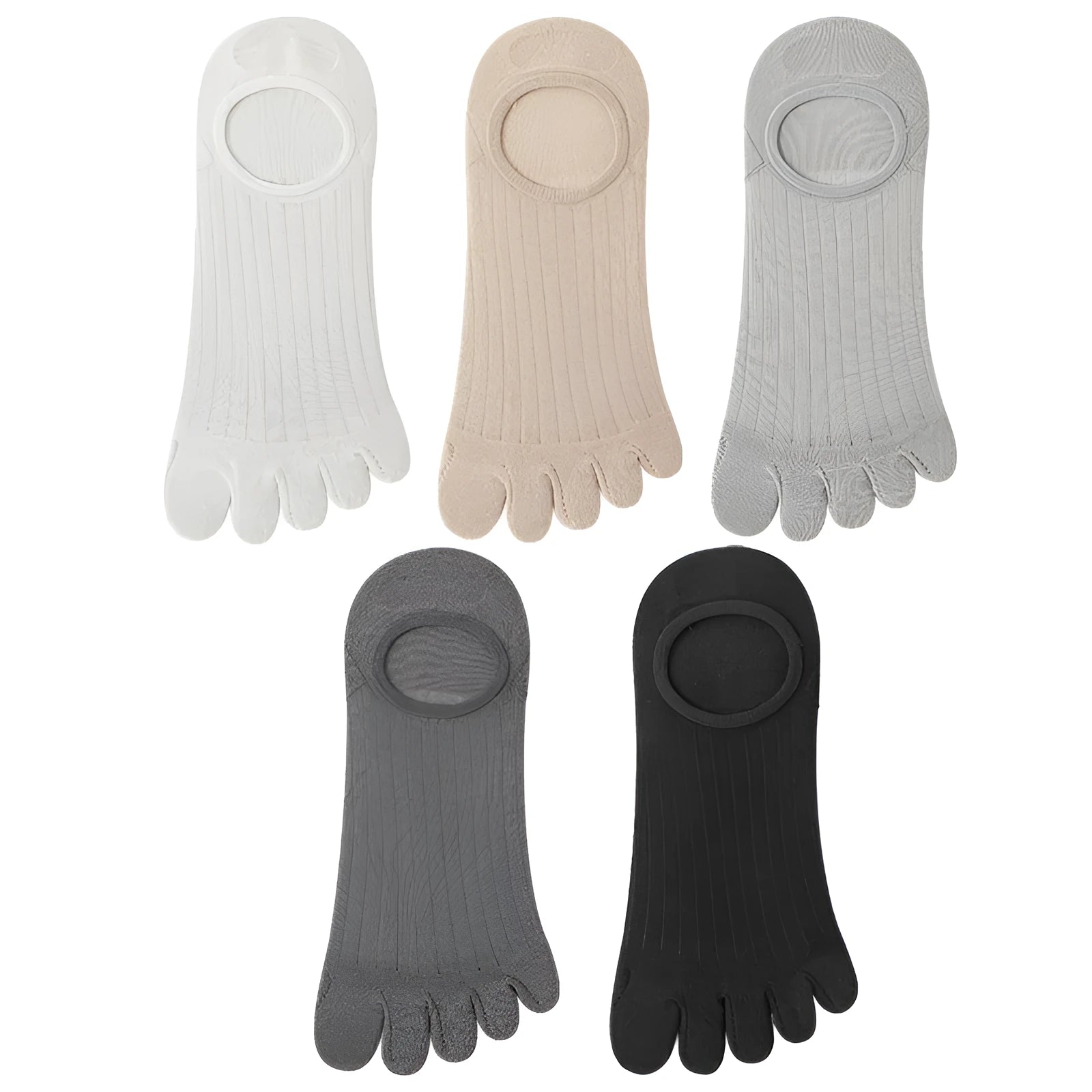 Men's five-finger invisible socks in modal fabric showing toe separation design