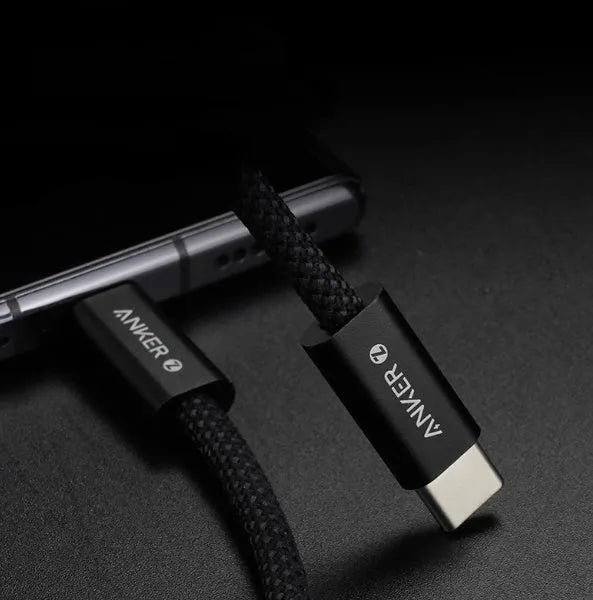 USB-C data cable nylon braided fast charging wire 240W 140W white black