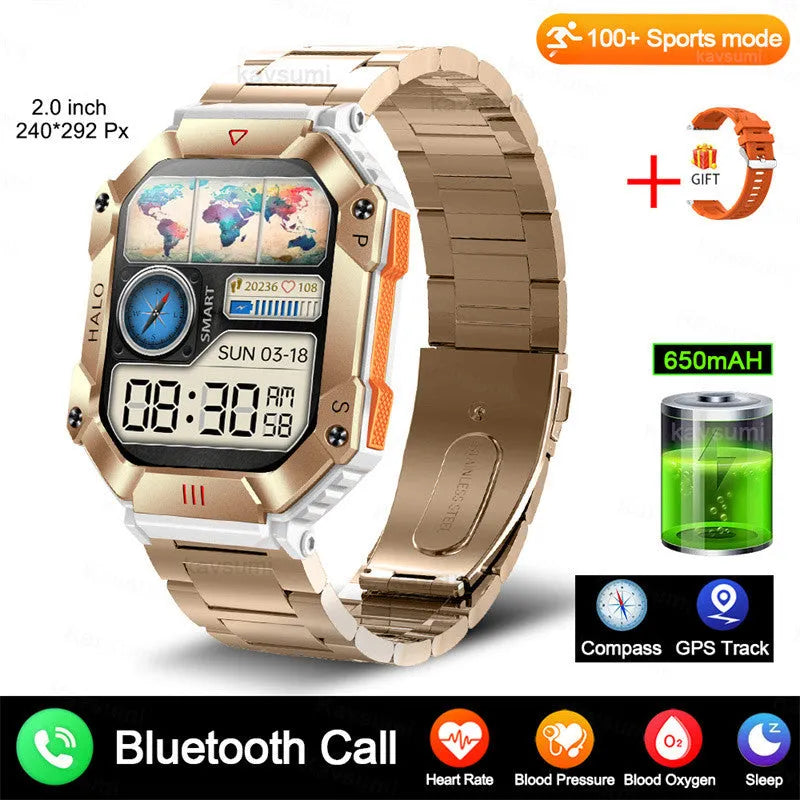 Women's Android GPS fitness smart watch with titanium alloy case showing multiple band options