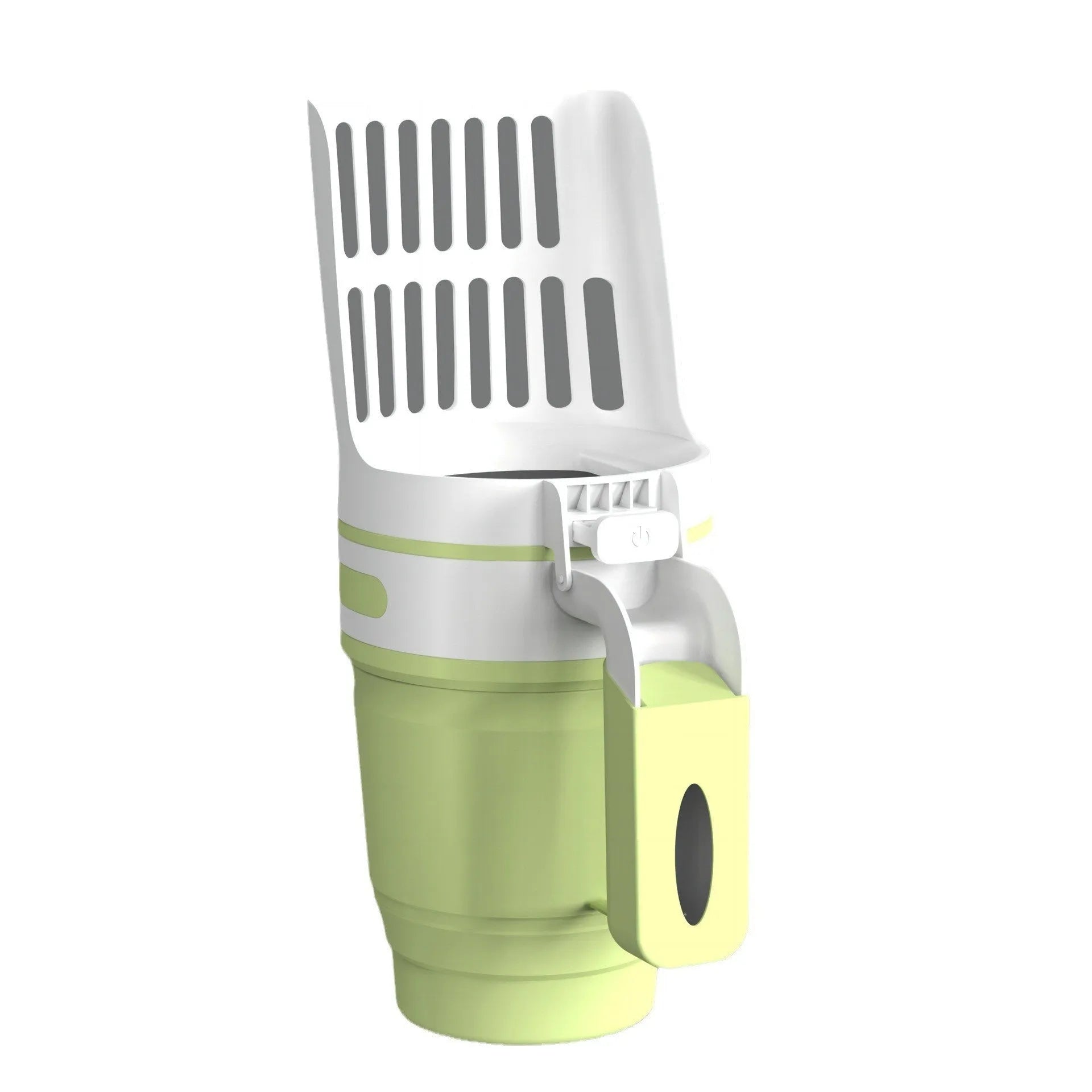 Grey cat litter scoop and waste bin system with foldable bottom and refill bags