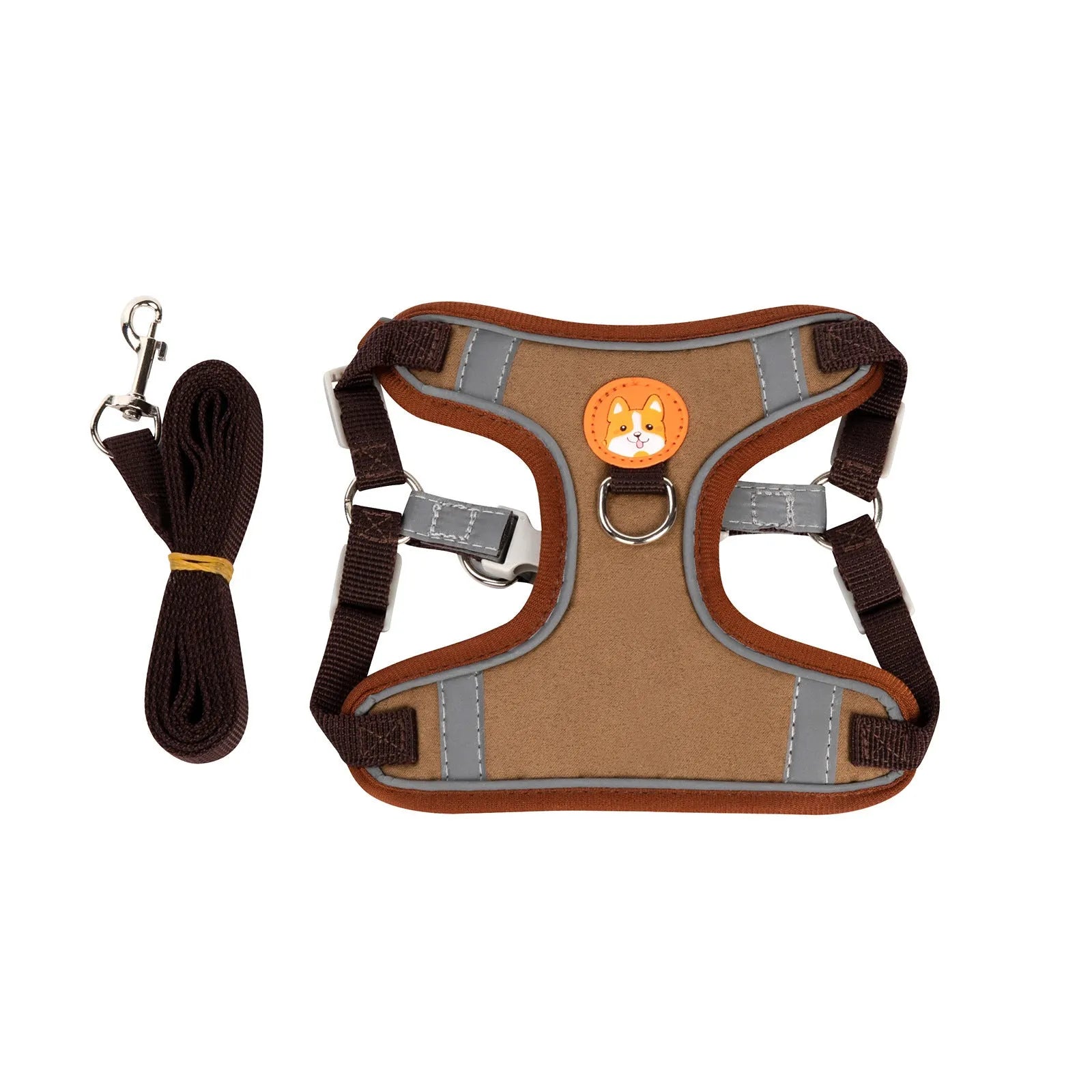 Adjustable dog haulage harness with vest design in purple, blue, orange, red, brown or green