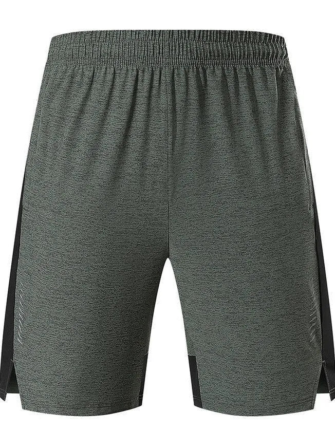 Men's five-point single layer shorts in stretch spandex fabric, forest green colour