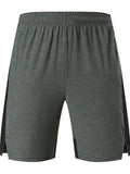 Men's five-point single layer shorts in stretch spandex fabric, forest green colour