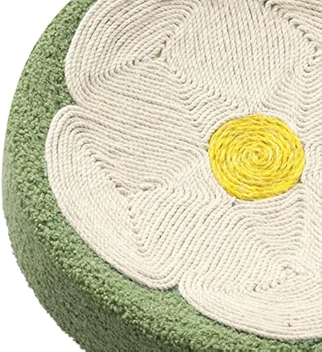 Green sisal cat scratcher bowl lounge bed with round deep design measuring 39cm diameter
