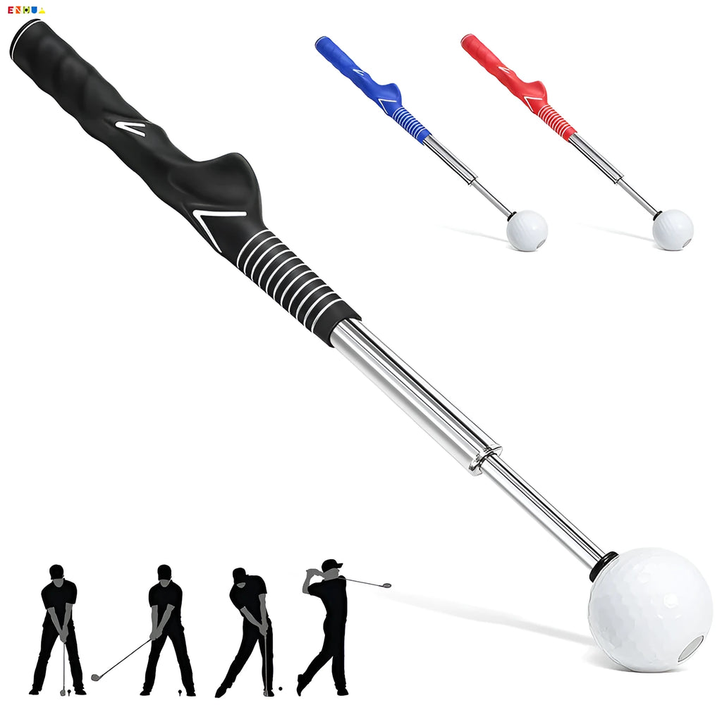 Telescopic golf swing simulator trainer in stainless steel construction