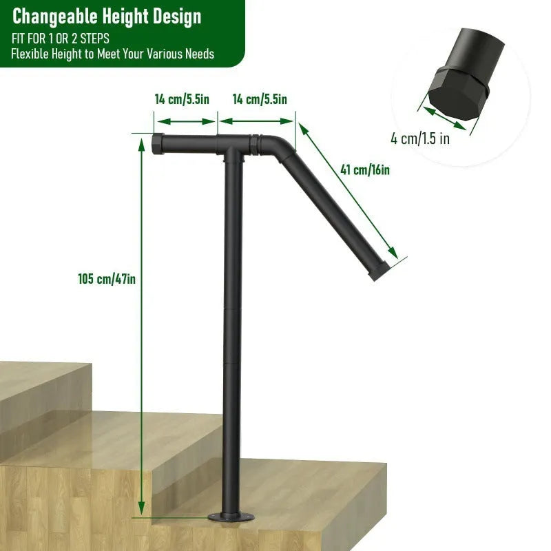 Black metal American household minimalist stairs ladder support