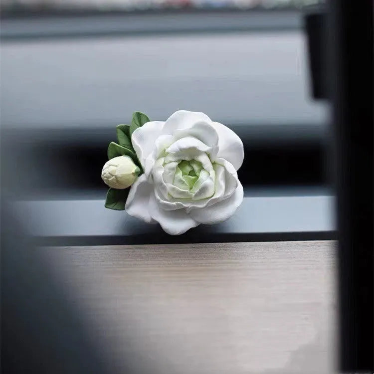 Jasmine scented gypsum car air freshener with 5ml essential oil bottle