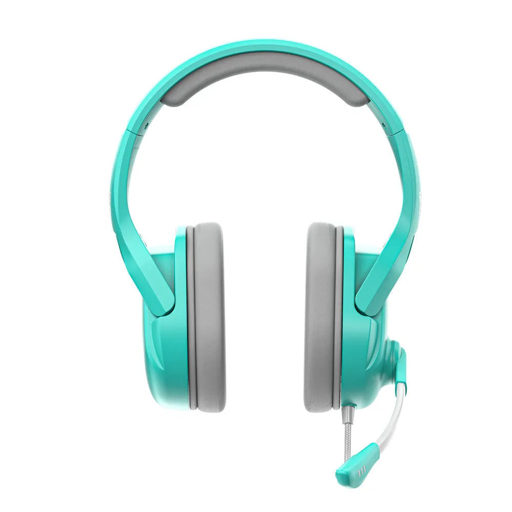 MH86 black and white wired esports gaming headset with microphone and 2-metre cable.