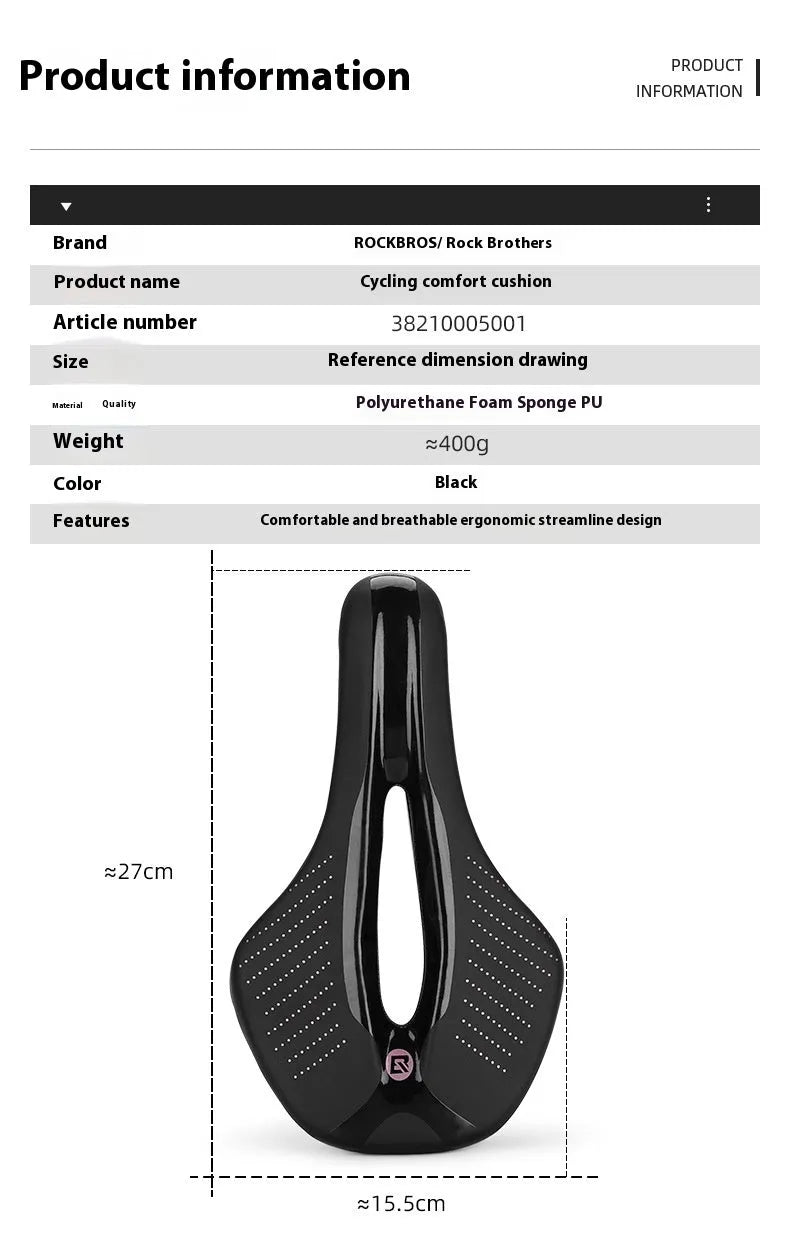 Mountain bike seat cushion in size M with black and pink colour options