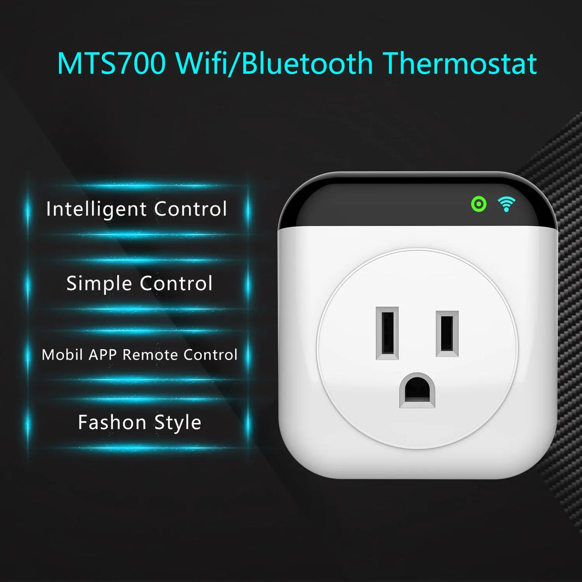 Tuya temperature control smart socket with wifi, sensor probe, white colour, US three-hole outlet