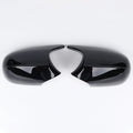 Pair of black ABS plastic rearview mirror housing shells for BMW 3 Series E90.
