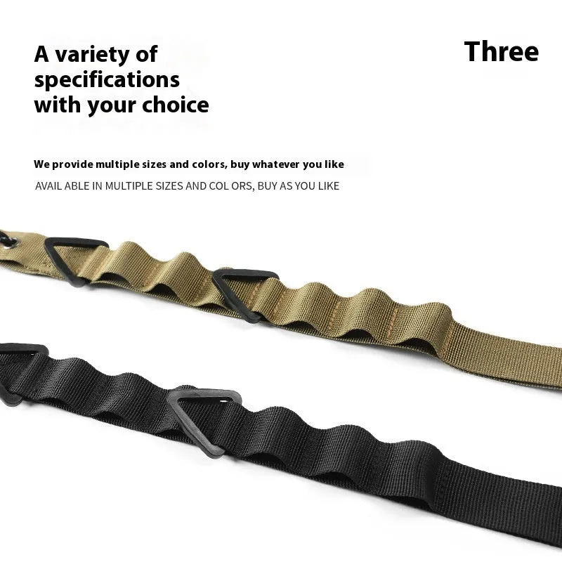 Outdoor hanging storage belt with aluminium hooks and 130cm polyester strap in black colour