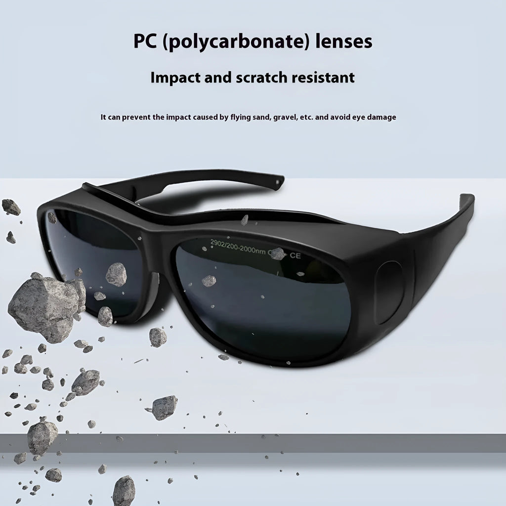 PC laser safety goggles for 200-2000nm protection, used in skin rejuvenation and welding.